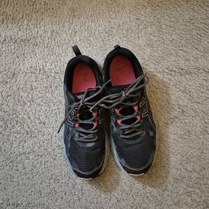 ASICS Women Black and Pink Sneakers